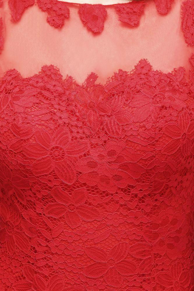 Floor Length Mermaid Illusion Neckline Sleeveless Tulle Lace Prom Dresses - Image 4