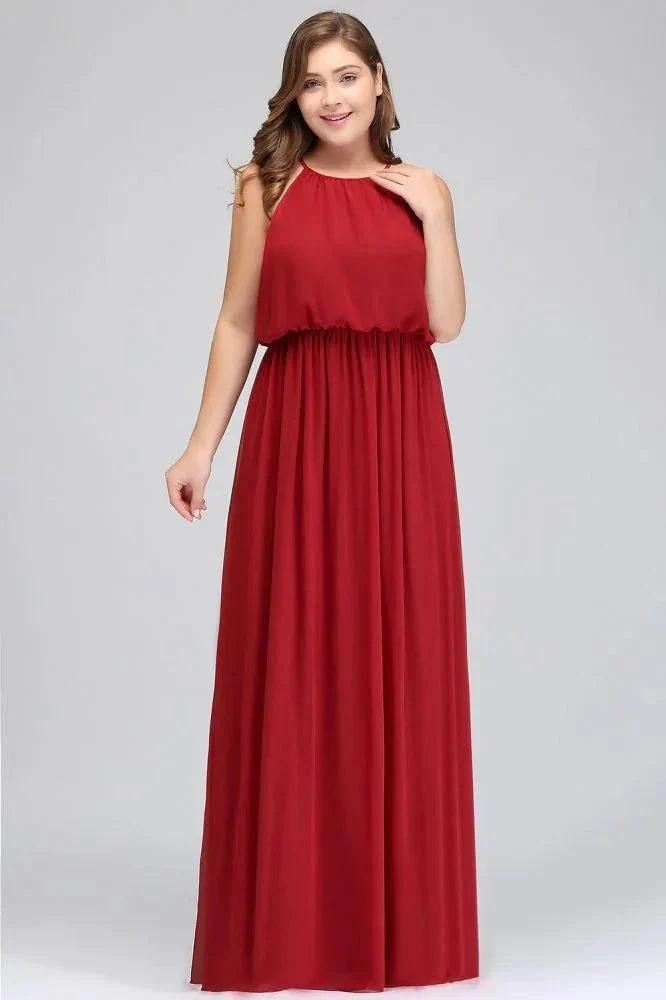 Floor Length Sleeveless A-Line Straps Plus size Evening Dresses with Ruffles - Image 7