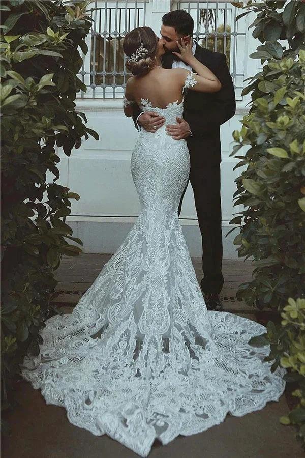 Mermaid Lace Wedding Dress Beautiful Sweetheart Bridal Wears leeve Decorations - Image 2
