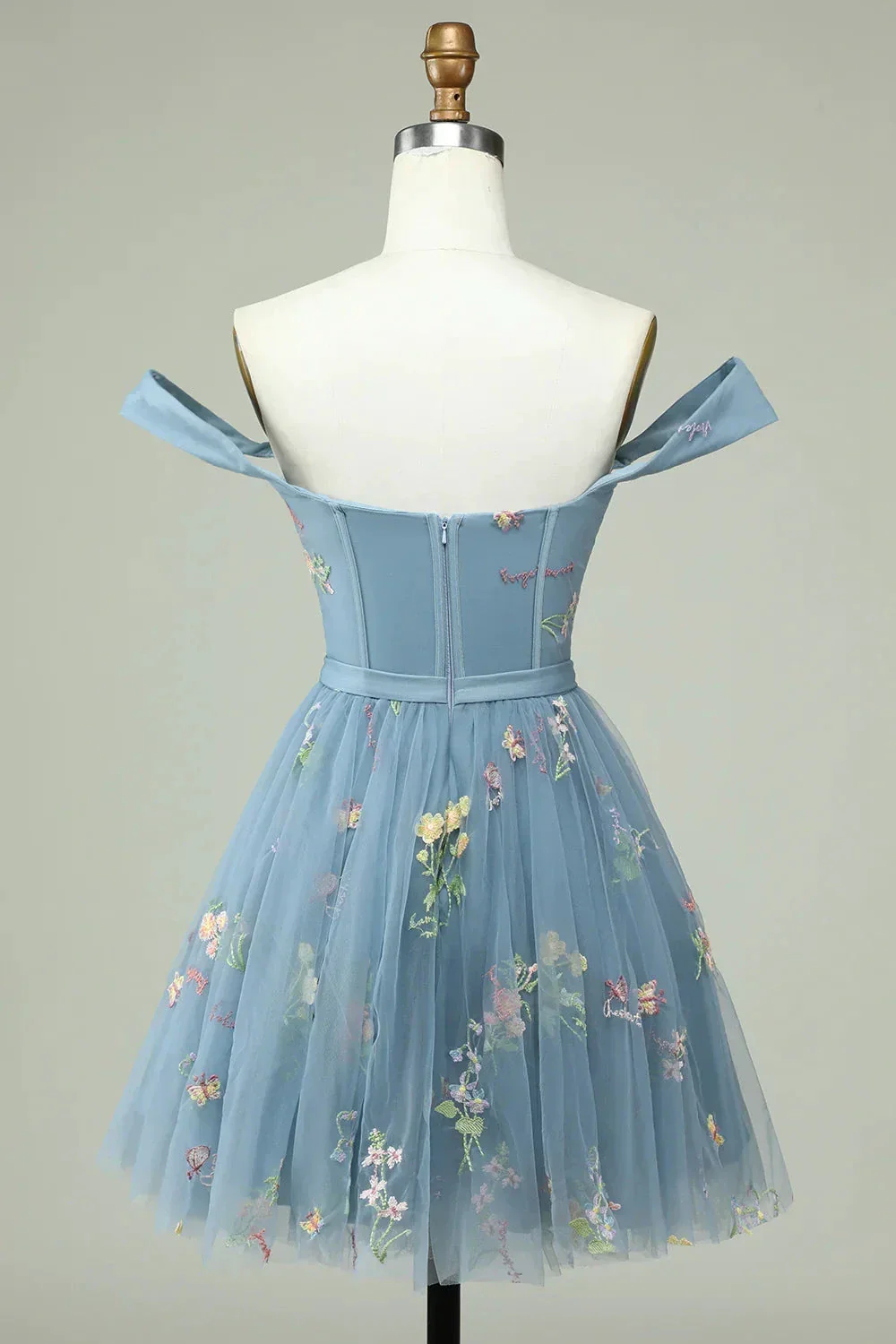 Floral Embroidery Sweetheart A-Line Homecoming Dress Short Party Dress PD472 - Image 2