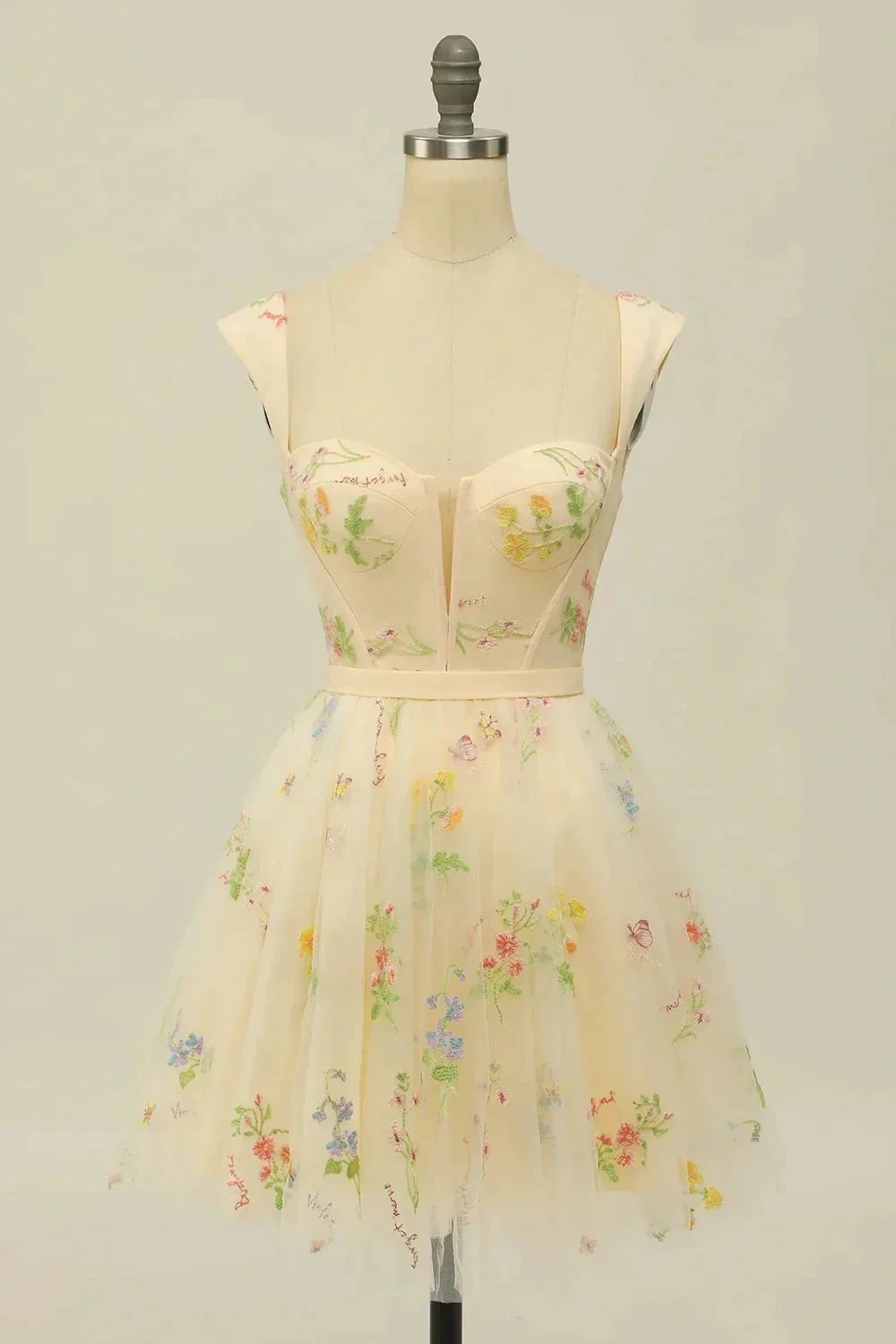 Floral Embroidery Sweetheart A-Line Homecoming Dress Short Party Dress PD472 - Image 3