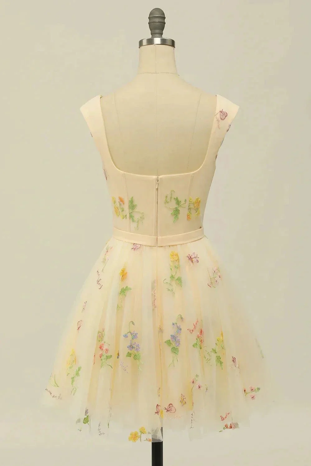 Floral Embroidery Sweetheart A-Line Homecoming Dress Short Party Dress PD472 - Image 4