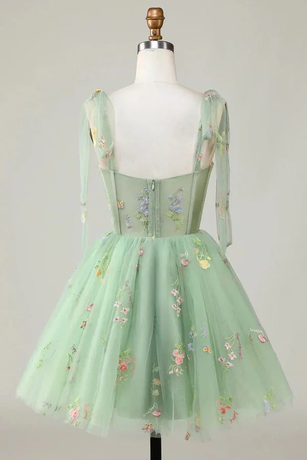 Floral Homecoming Dresses Embroidery A-Line Short Party Dress PD504 - Image 3