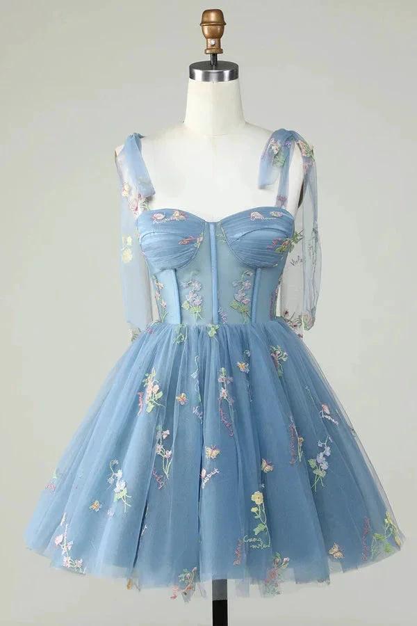 Floral Homecoming Dresses Embroidery A-Line Short Party Dress PD504 - Image 4