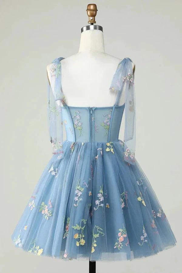 Floral Homecoming Dresses Embroidery A-Line Short Party Dress PD504 - Image 5
