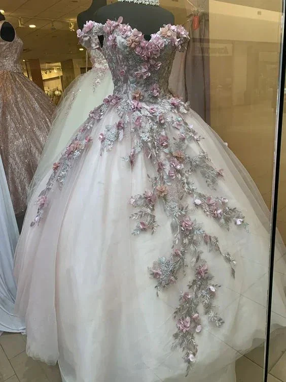 Floral Off The Shoulder Ball Gown Quinceanera Dress Sweet 15 Dress Y5978 - Image 2