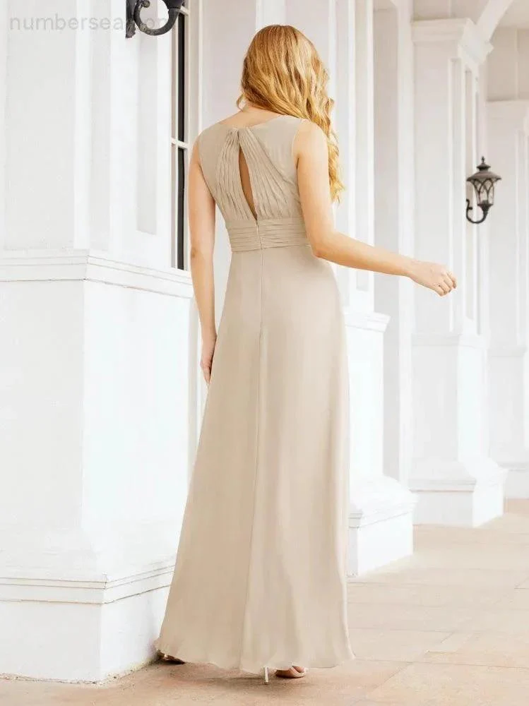 Formal Prom Gown Elegant V-Neck Sleeveless Bridesmaid Dresses for Wedding Party 28037 - Image 104