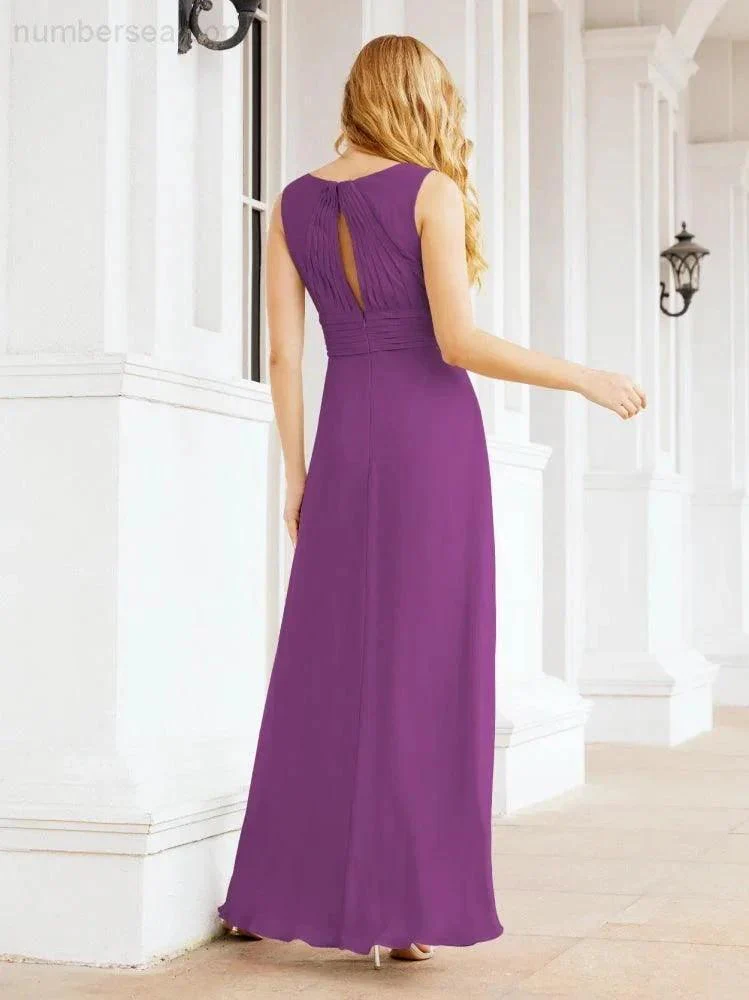 Formal Prom Gown Elegant V-Neck Sleeveless Bridesmaid Dresses for Wedding Party 28037 - Image 107