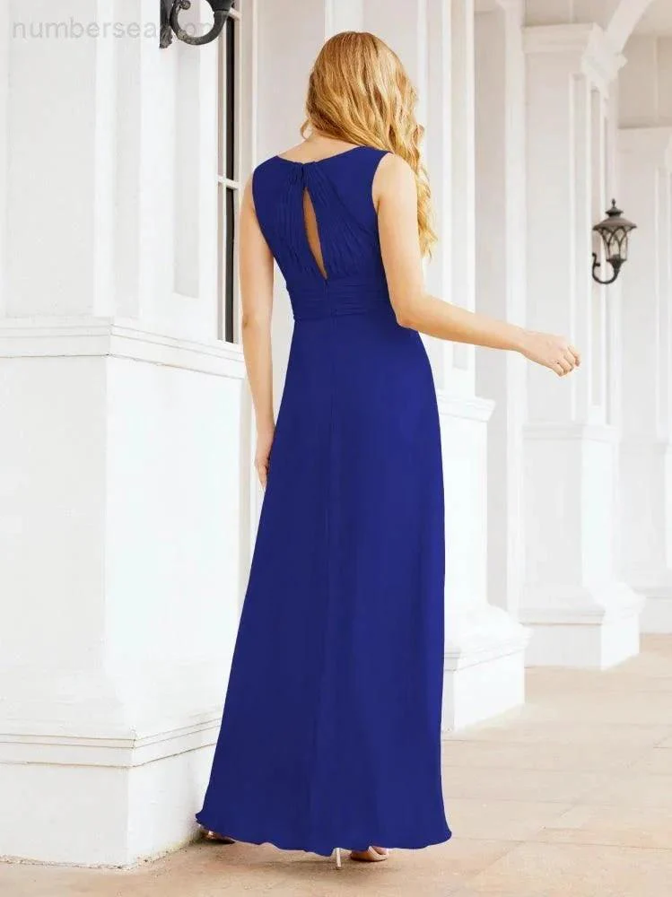 Formal Prom Gown Elegant V-Neck Sleeveless Bridesmaid Dresses for Wedding Party 28037 - Image 110
