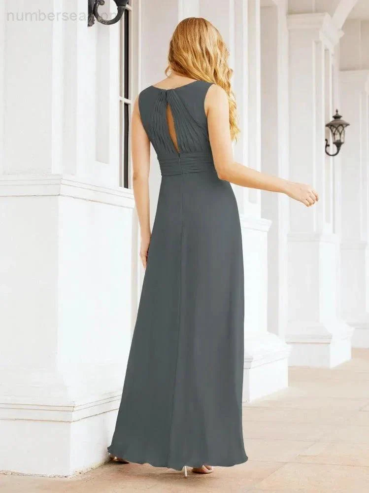 Formal Prom Gown Elegant V-Neck Sleeveless Bridesmaid Dresses for Wedding Party 28037 - Image 113