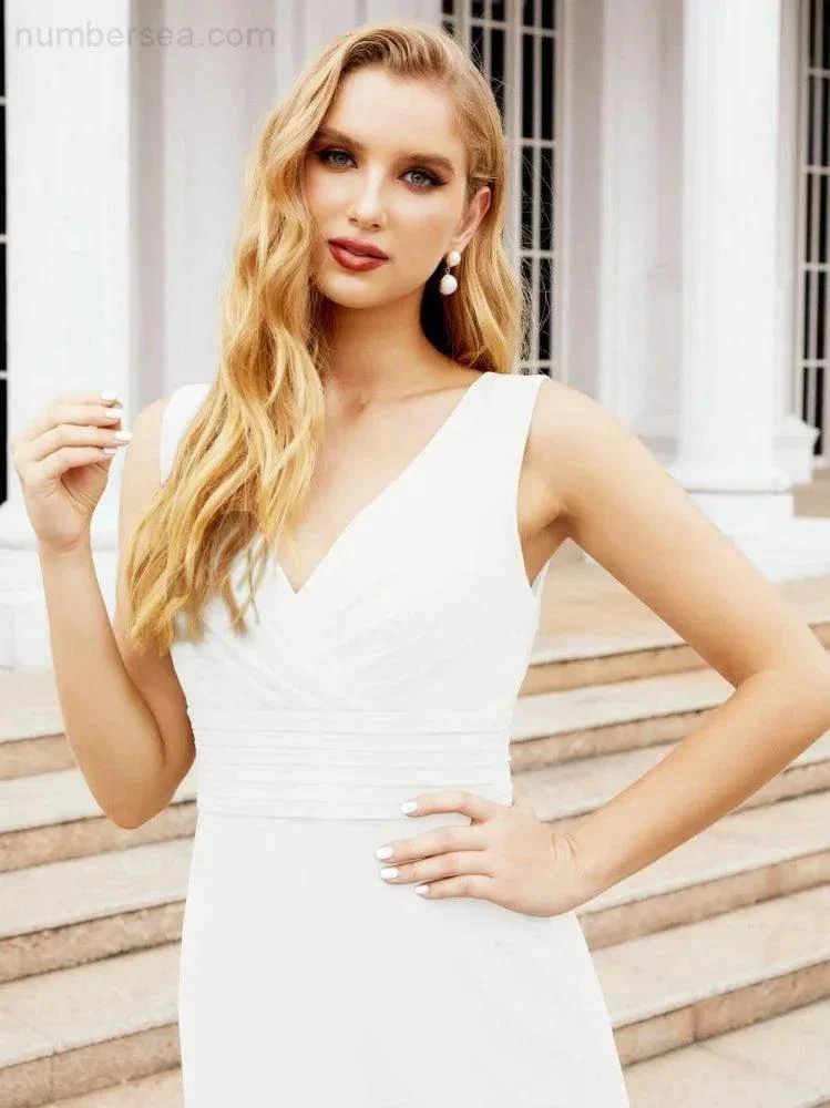 Formal Prom Gown Elegant V-Neck Sleeveless Bridesmaid Dresses for Wedding Party 28037 - Image 126