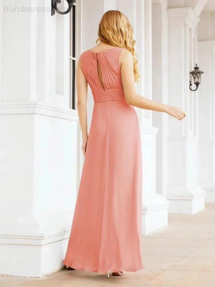 Formal Prom Gown Elegant V-Neck Sleeveless Bridesmaid Dresses for Wedding Party 28037 - Image 17