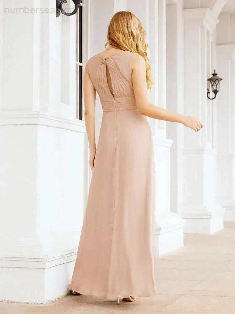 Formal Prom Gown Elegant V-Neck Sleeveless Bridesmaid Dresses for Wedding Party 28037 - Image 23