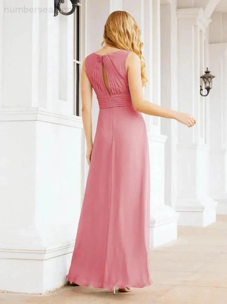 Formal Prom Gown Elegant V-Neck Sleeveless Bridesmaid Dresses for Wedding Party 28037 - Image 32