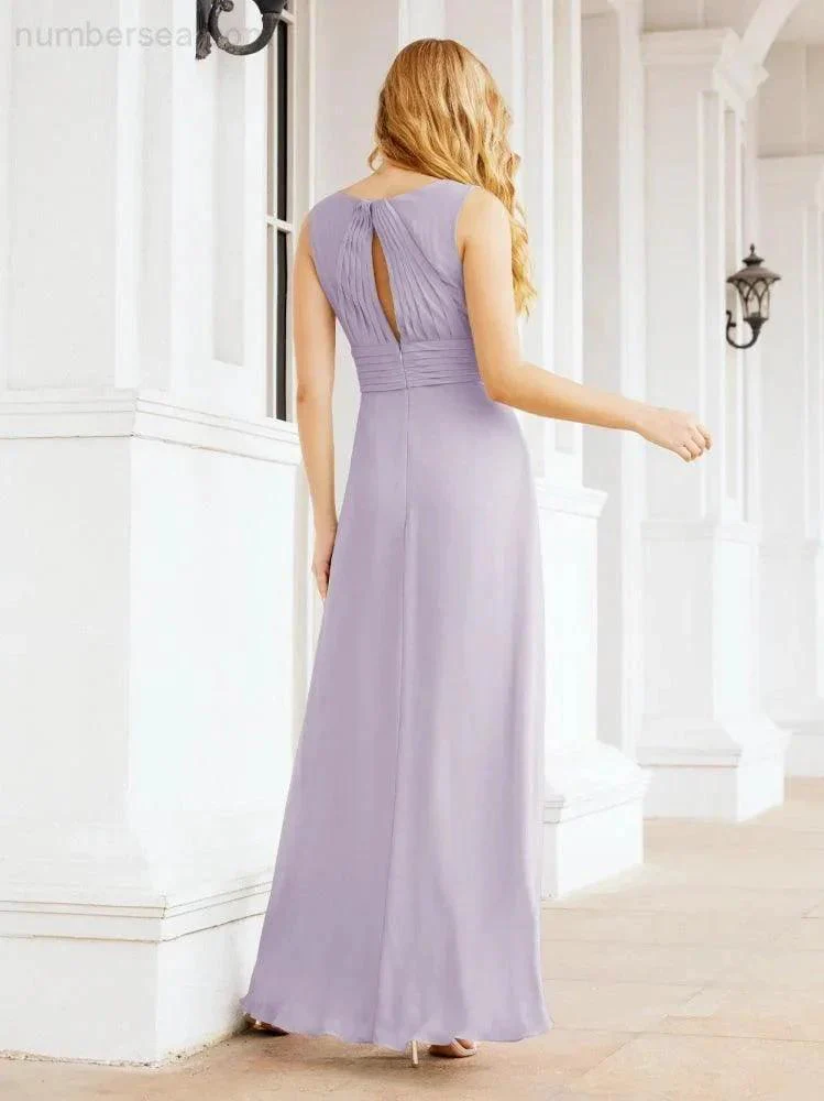 Formal Prom Gown Elegant V-Neck Sleeveless Bridesmaid Dresses for Wedding Party 28037 - Image 41