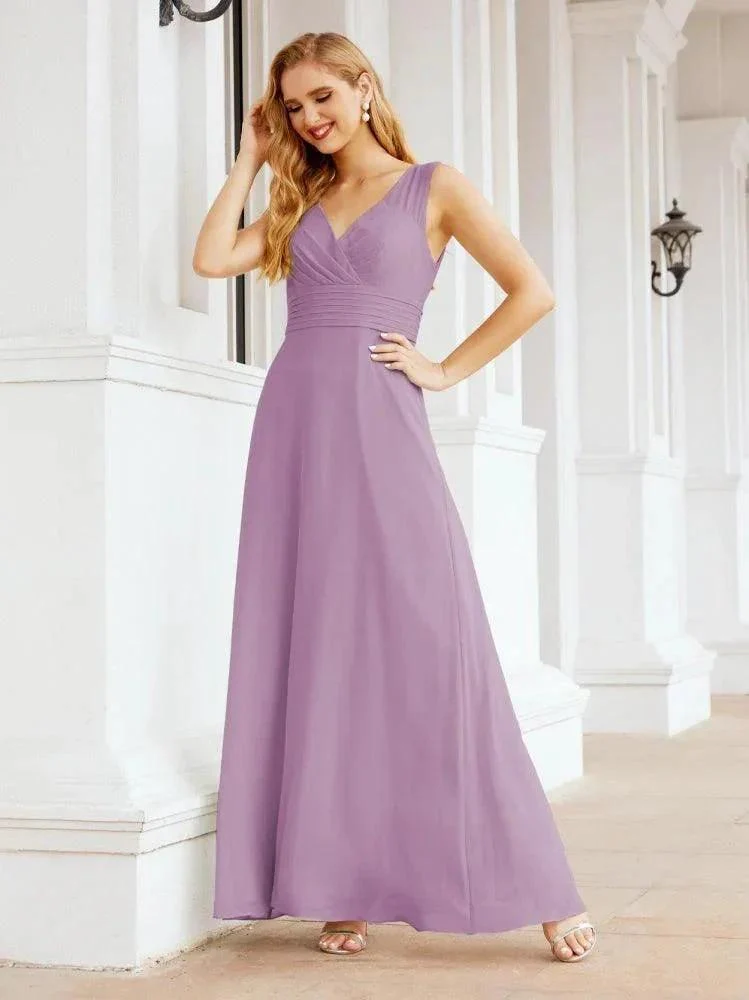Formal Prom Gown Elegant V-Neck Sleeveless Bridesmaid Dresses for Wedding Party 28037 - Image 61