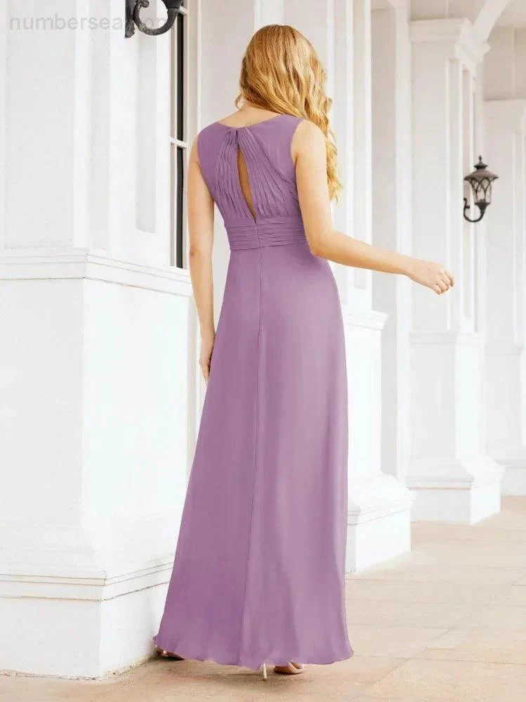 Formal Prom Gown Elegant V-Neck Sleeveless Bridesmaid Dresses for Wedding Party 28037 - Image 62