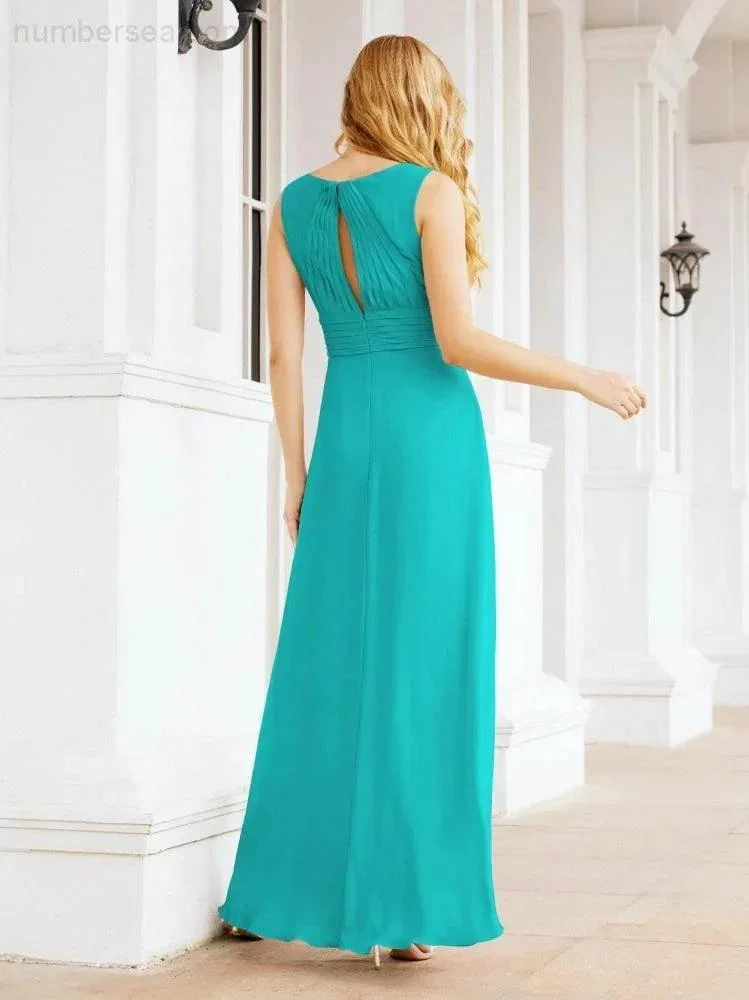 Formal Prom Gown Elegant V-Neck Sleeveless Bridesmaid Dresses for Wedding Party 28037 - Image 68