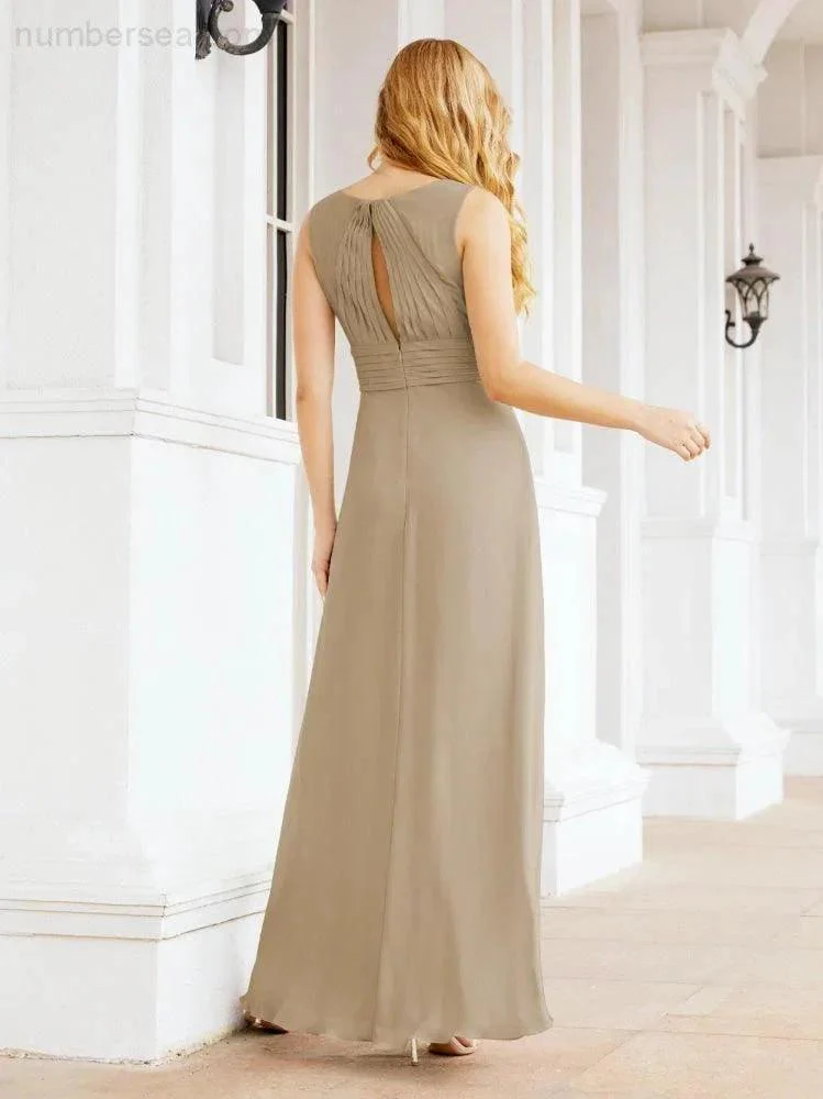 Formal Prom Gown Elegant V-Neck Sleeveless Bridesmaid Dresses for Wedding Party 28037 - Image 71