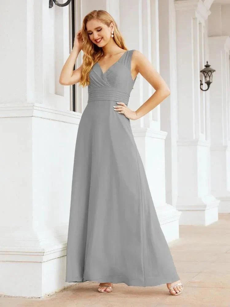 Formal Prom Gown Elegant V-Neck Sleeveless Bridesmaid Dresses for Wedding Party 28037 - Image 73