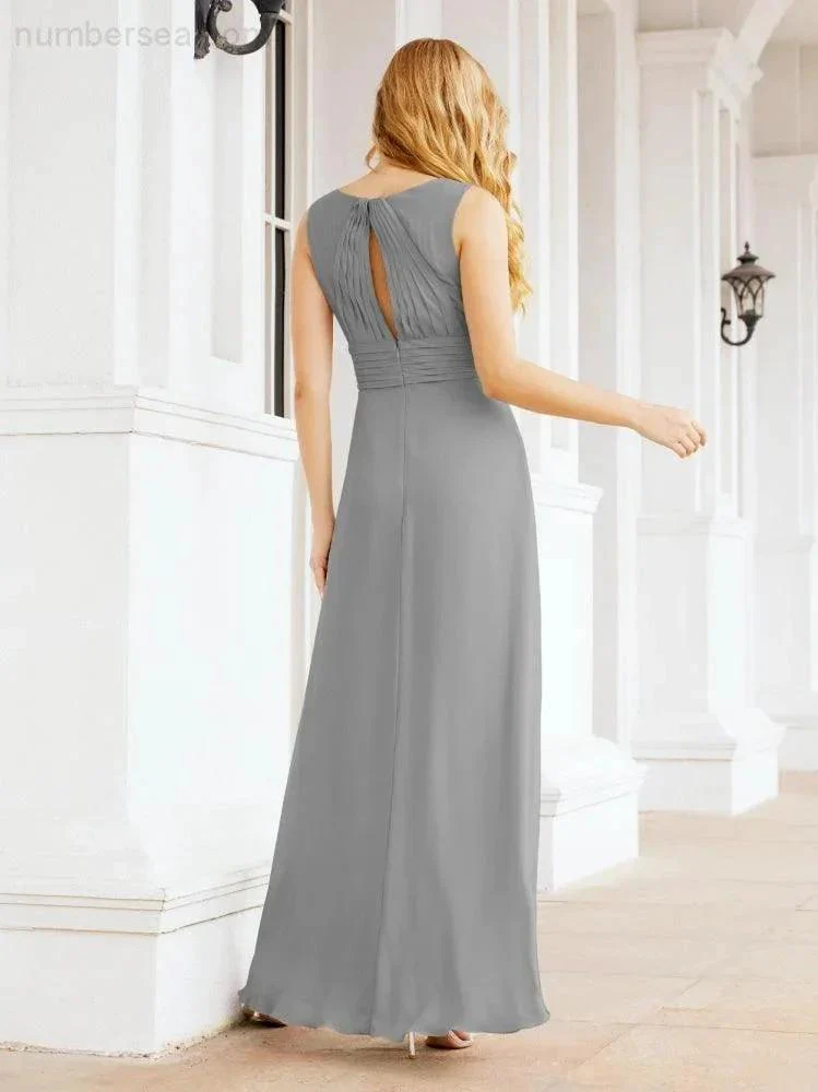 Formal Prom Gown Elegant V-Neck Sleeveless Bridesmaid Dresses for Wedding Party 28037 - Image 74