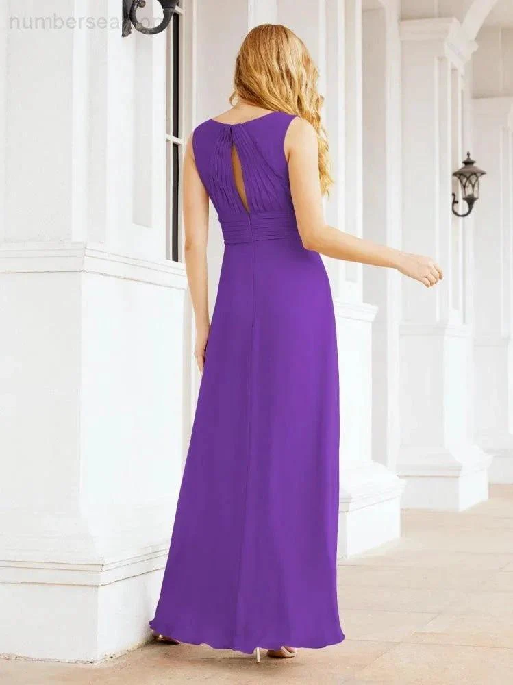 Formal Prom Gown Elegant V-Neck Sleeveless Bridesmaid Dresses for Wedding Party 28037 - Image 83