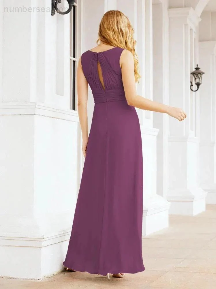 Formal Prom Gown Elegant V-Neck Sleeveless Bridesmaid Dresses for Wedding Party 28037 - Image 92