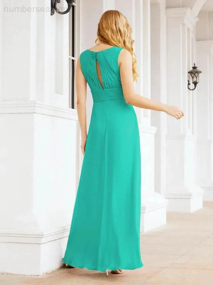 Formal Prom Gown Elegant V-Neck Sleeveless Bridesmaid Dresses for Wedding Party 28037 - Image 95