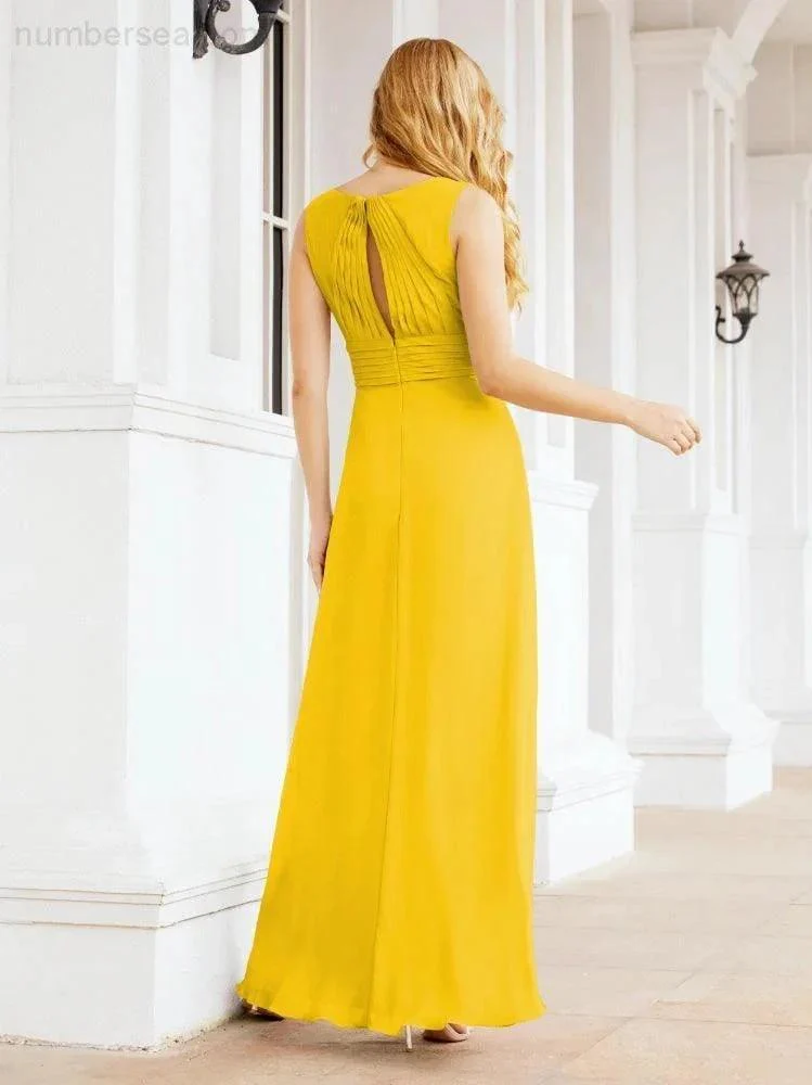 Formal Prom Gown Elegant V-Neck Sleeveless Bridesmaid Dresses for Wedding Party 28037 - Image 98