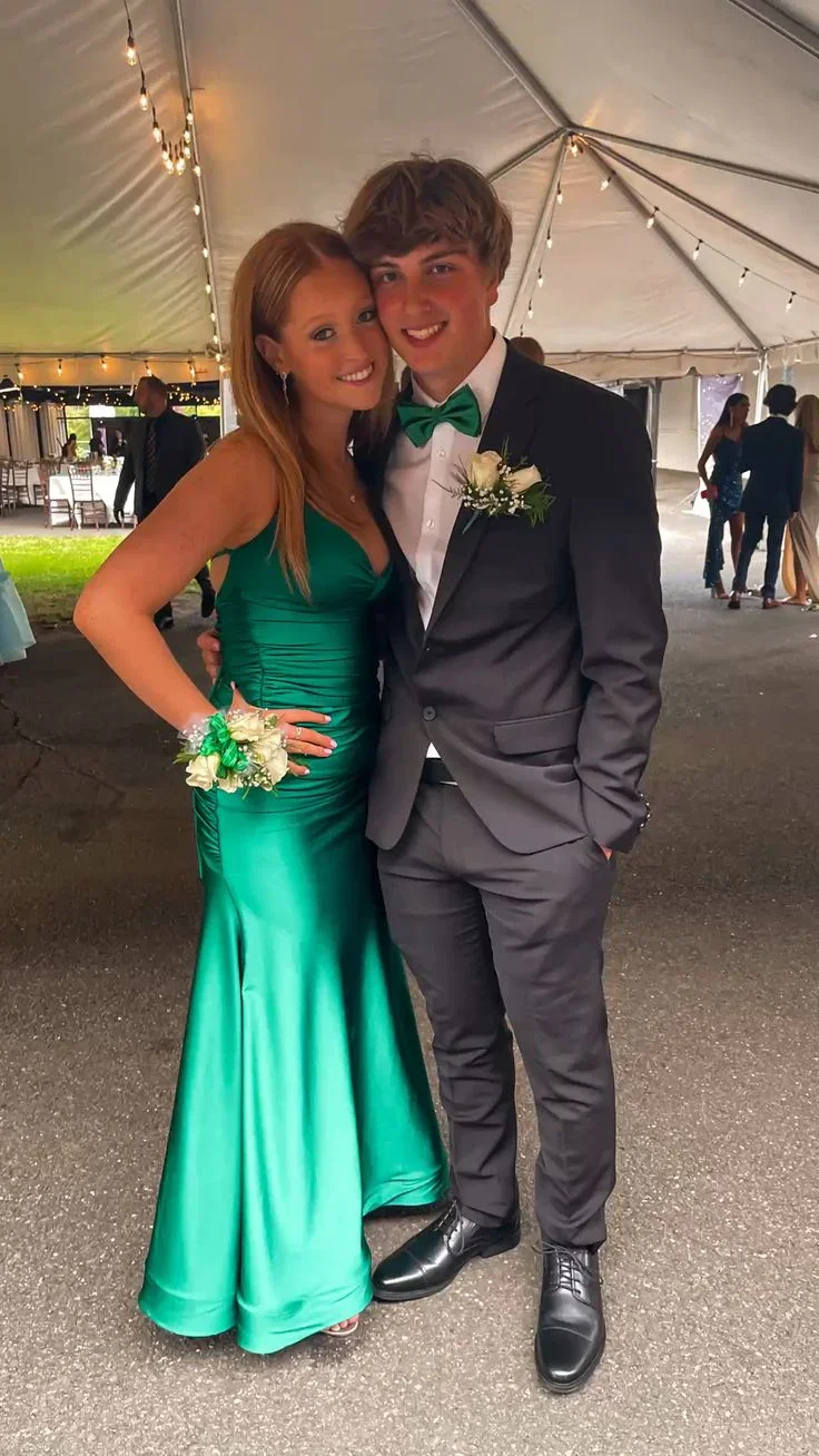Generous Green Mermaid Prom Dress Green Evening Dress Y5391 - Image 2