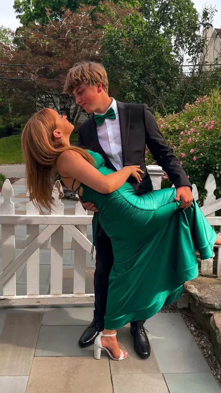 Generous Green Mermaid Prom Dress Green Evening Dress Y5391 - Image 3