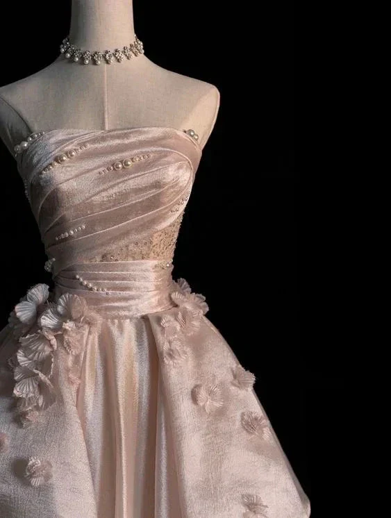 Generous Pink Strapless A-line Tulle Evening Dress Glam Dress Y6761 - Image 4
