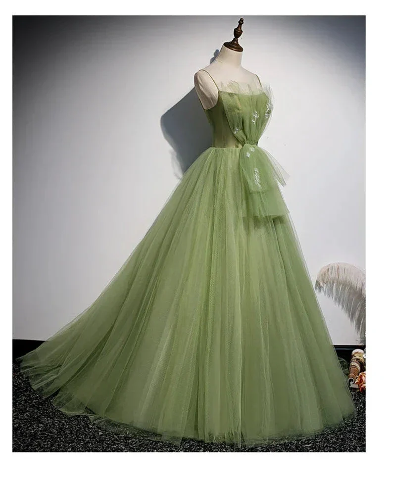 Girls Formal Evening Dress Women's Prom Dresses Party Graduation Gowns Long Green Party Dresses Y4379 - Image 3