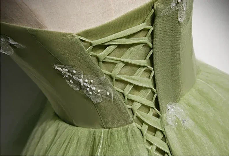 Girls Formal Evening Dress Women's Prom Dresses Party Graduation Gowns Long Green Party Dresses Y4379 - Image 5