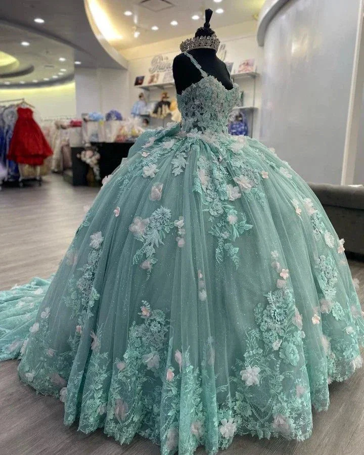 Glamorous 3D Flowers Ball Gown,Princess Dress,Sweet 16 Dress  Y2320 - Image 2