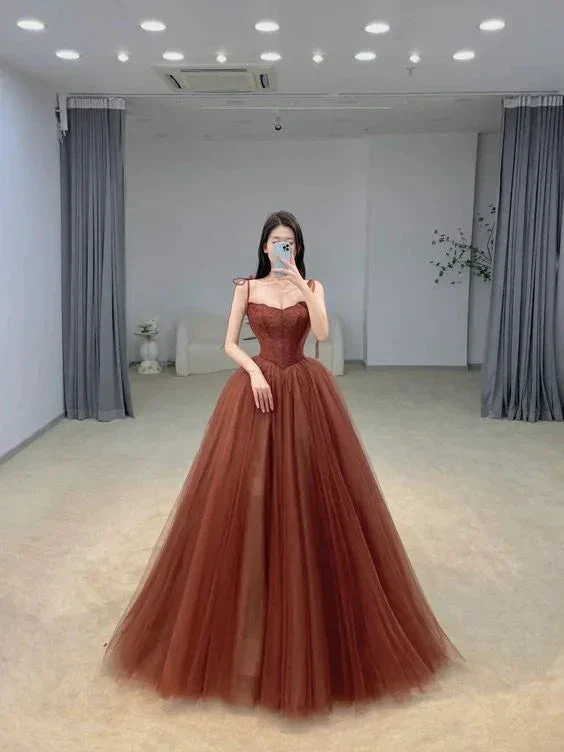 Glamorous A-line Spaghetti Straps Tulle Ball Gown,16th Birthday Dress Y7176 - Image 2