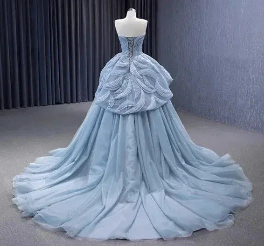 Glamorous Blue Sweetheart Tulle Princess Dress,Blue Ball Gown,Blue Fairy Dress Y6472 - Image 4
