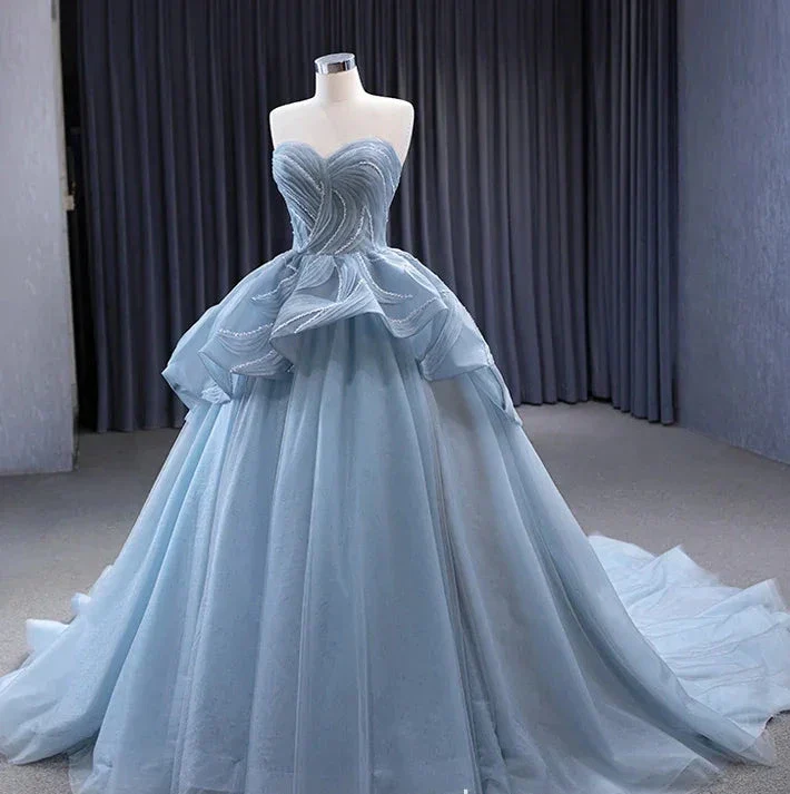Glamorous Blue Sweetheart Tulle Princess Dress,Blue Ball Gown,Blue Fairy Dress Y6472 - Image 5