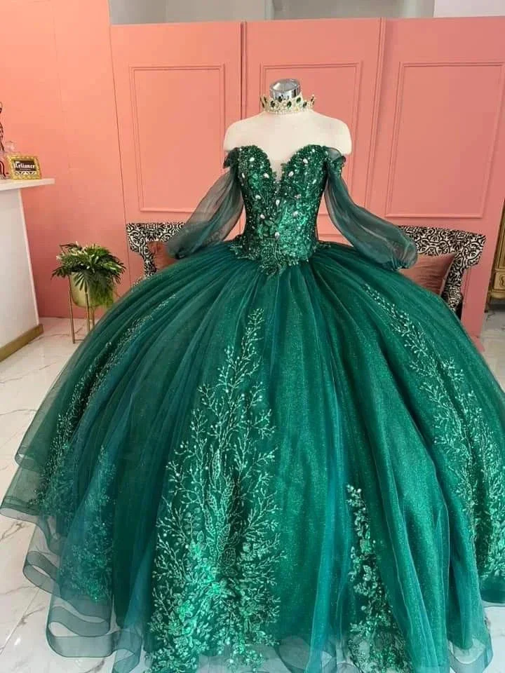 Glamorous Emerald Quinceanera Dress Sweet 16 Dress Ball Gown  Y5051 - Image 2