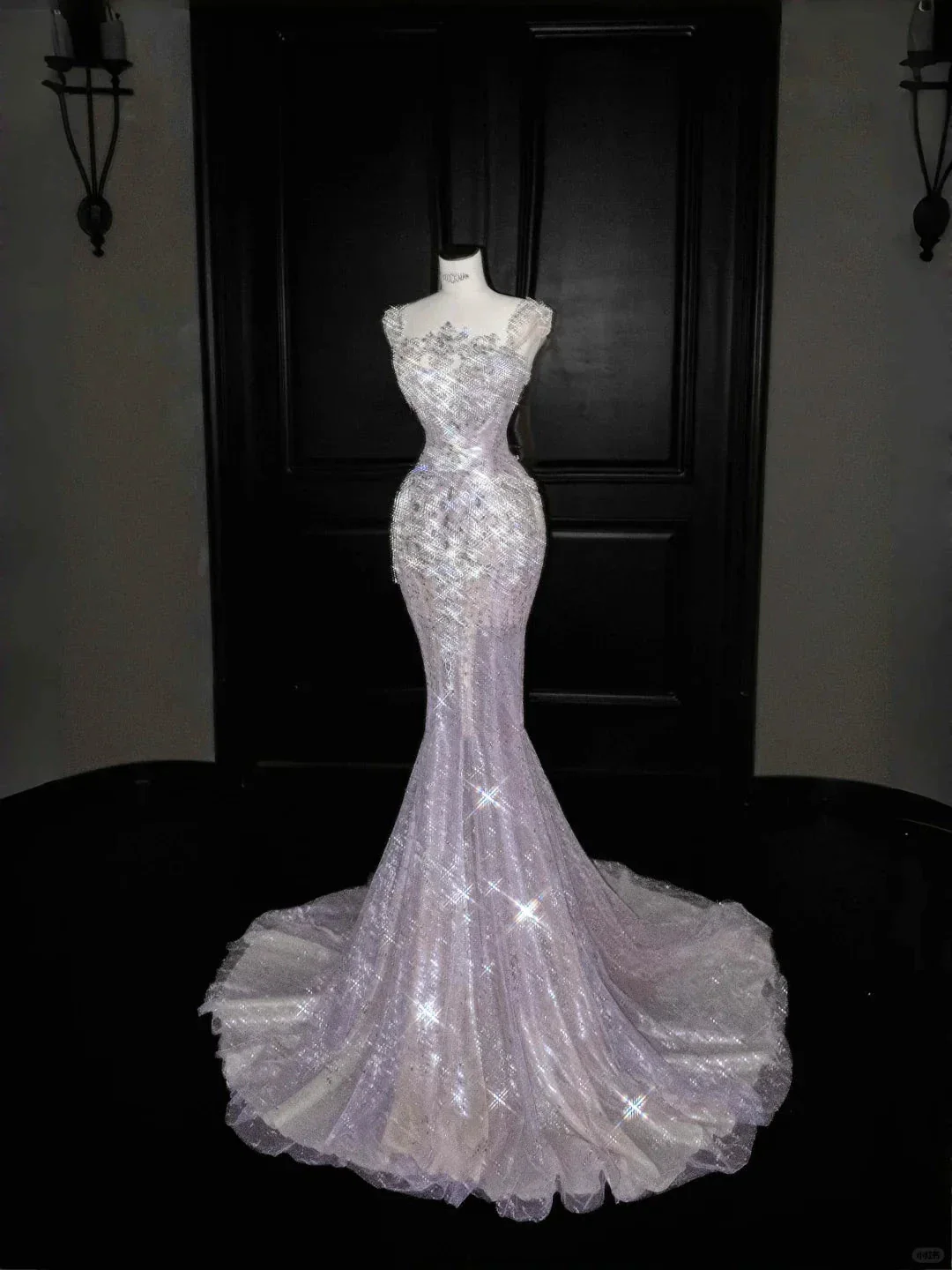 Glamorous Lavender Tulle Beaded Mermaid Prom Dress Formal Evening Dress Y8669 - Image 3