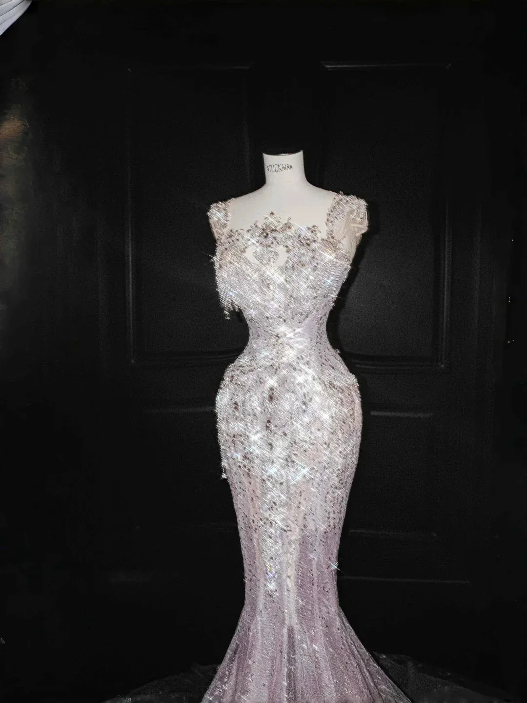 Glamorous Lavender Tulle Beaded Mermaid Prom Dress Formal Evening Dress Y8669 - Image 4