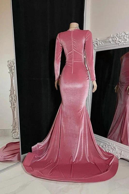 Glamorous Long Mermaid Sleeveless V-neck Split Front Prom Dress - Image 3