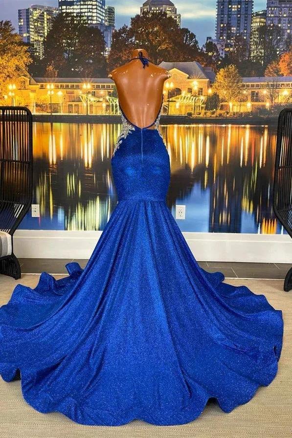 Glamorous Long Sleeveless Heter Backless Mermaid Prom Dress With Beading - Image 3