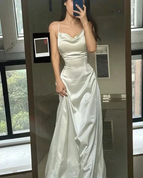 Glamorous Mermaid Long Prom Dress,White Sleeveless Evening Dress Y1983 - Image 2
