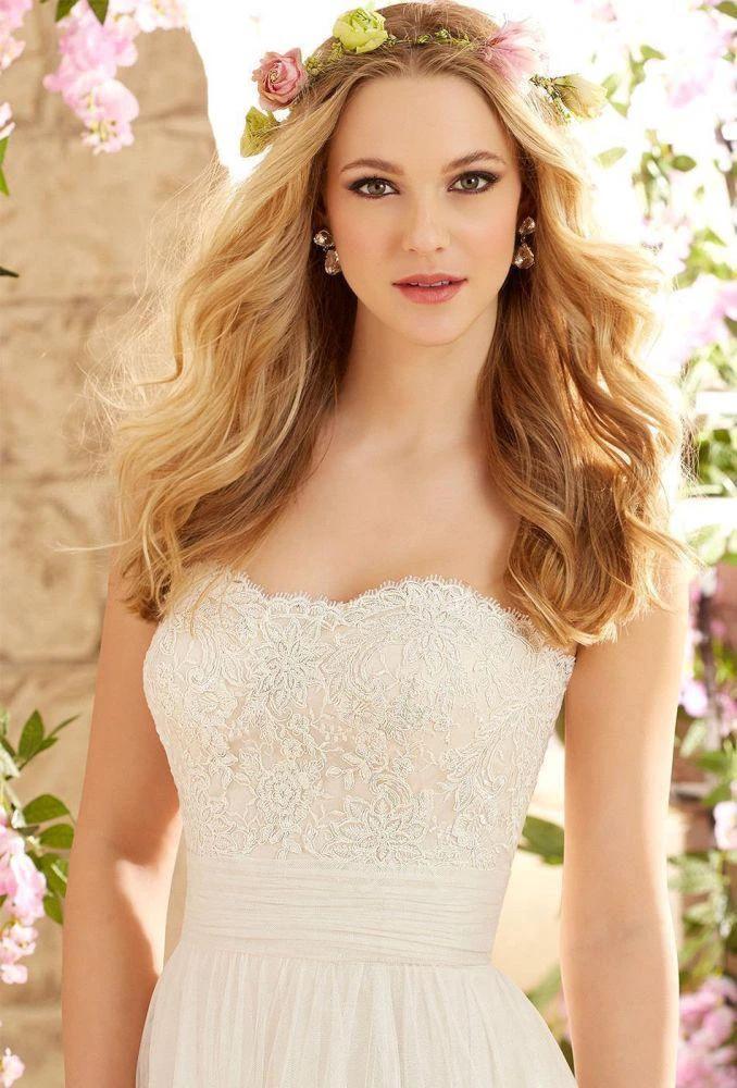Designer Strapless A-line Long Wedding Dress - Image 2