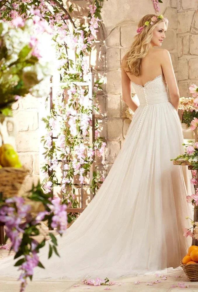 Designer Strapless A-line Long Wedding Dress - Image 3