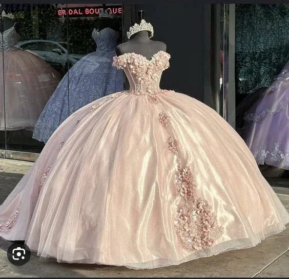 Glamorous Off The Shoulder Ball Gown Sweet 16 Dress,Princess Dress Y6052 - Image 2