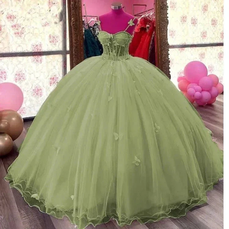 Glamorous Purple Tulle Princess Dress With Butterflies,Ball Gown,Sweet 16 Dress  Y5463 - Image 3