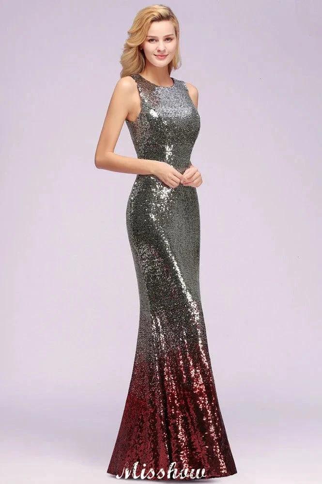 Glamorous Sleeveless Sexy Mermaid Sequins Bridesmaid Dresses - Image 3