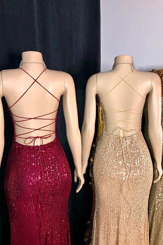 Glamorous Spaghetti Strap Sleeveless Long Mermaid Prom Dress - Image 2